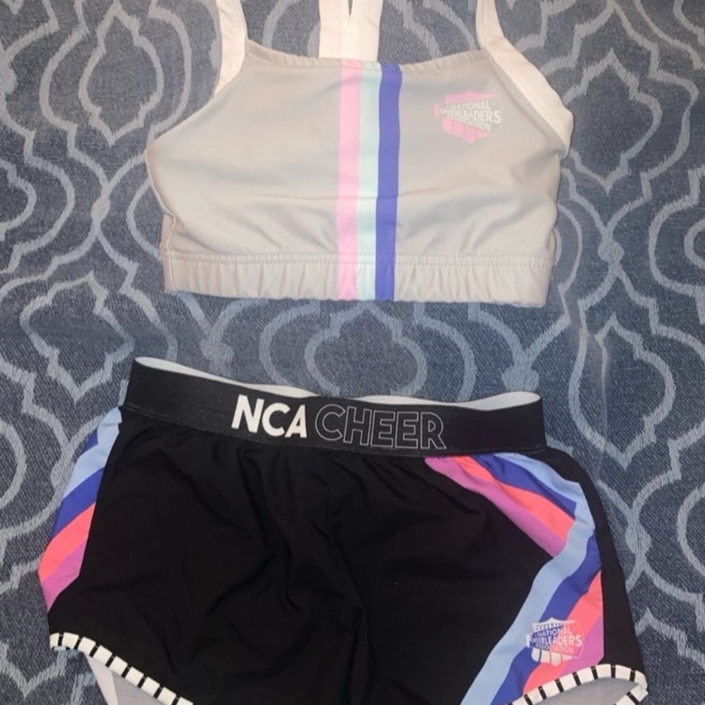 Varsity NCA Cheer Sports Bra and Shorts Set